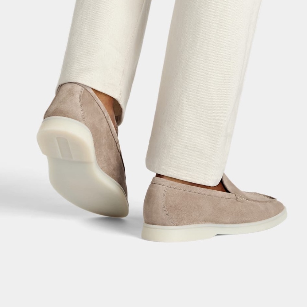SUITSUPPLY Italian Calf Suede Slip-on Loafers, Sand, 41 - Picture 9 of 12